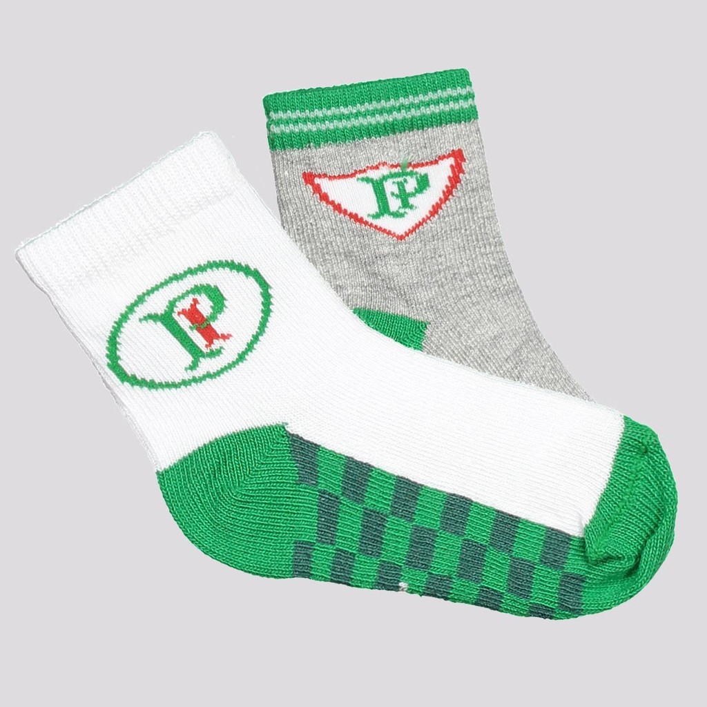 Kit Meias Palmeiras 2 pares Infantil Branca e Cinza