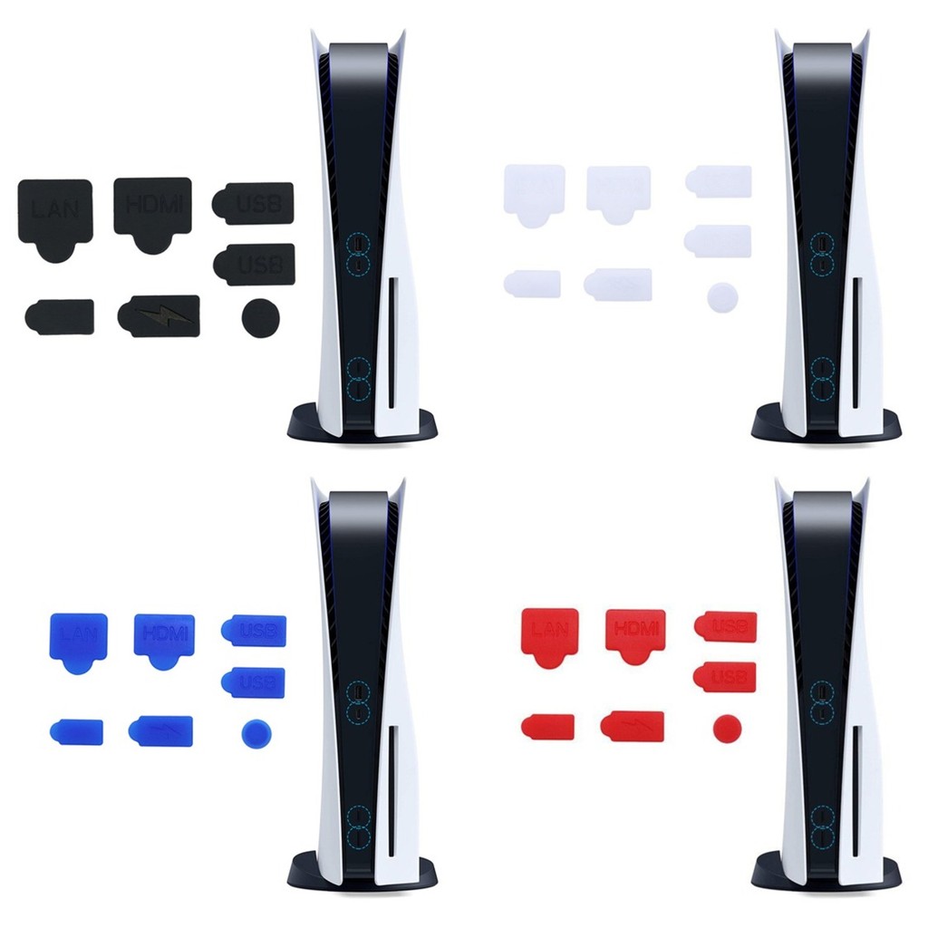 Kit 7 Tampas Protetoras Silicone Conexão Para Ps5 FAT e SLIM