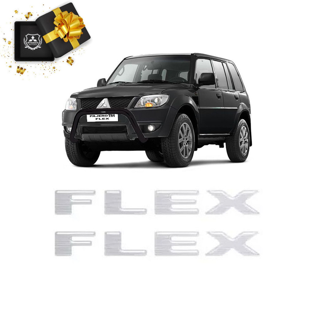 Par Adesivos Flex Do Capo Pajero Tr4 Aço Escovado Resinado