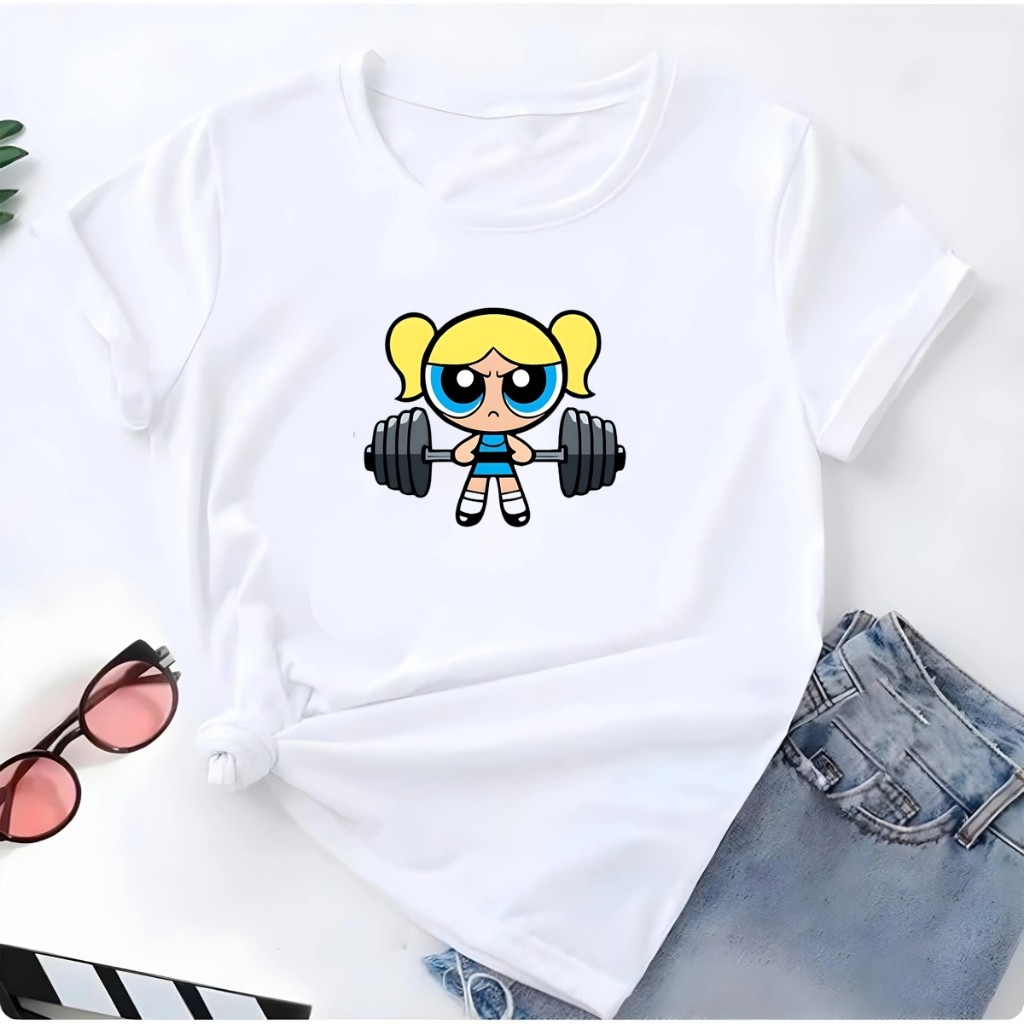 Blusa T-shirt Linda Camiseta Feminina Lindinha Meninas Super Poderosas Academia Gym Camisa