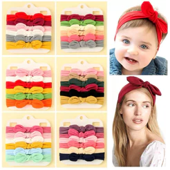 Faixa de Cabelo para Bebê com Laço Elástica Colorida para Menina Recém Nascida e Enxoval