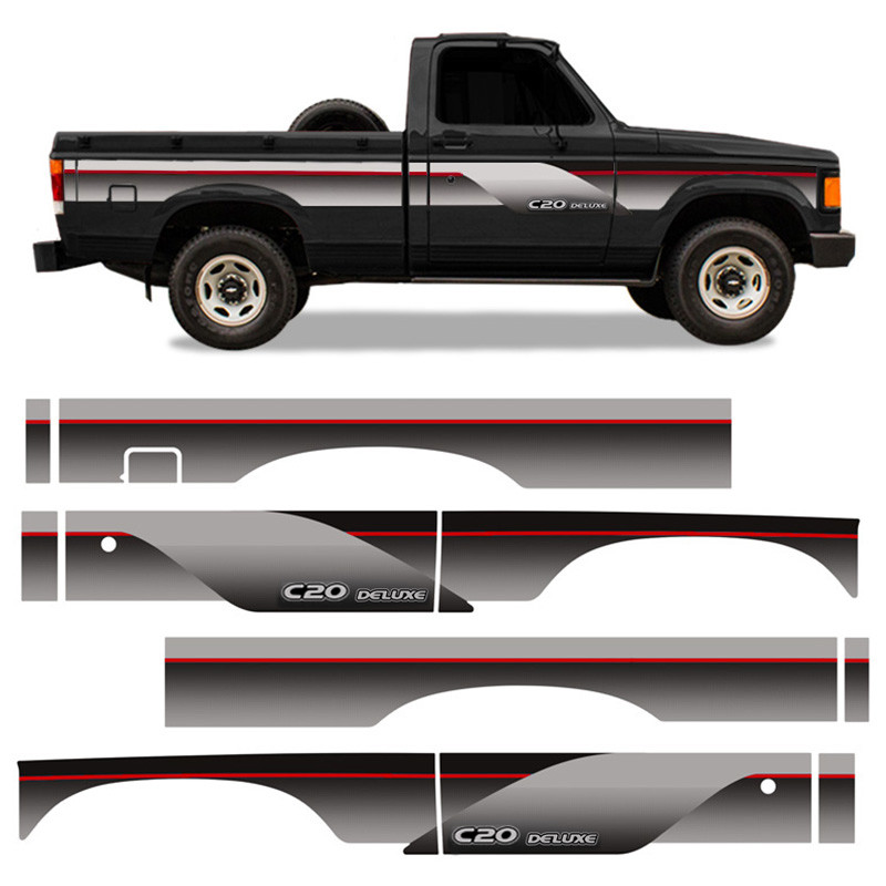 Kit Faixa C20 Deluxe 1995 1996 Adesivos Cinza Cabine Simples em Oferta na Shopee