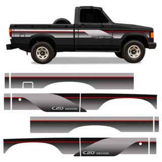 Kit Faixa C20 Deluxe 1995 1996 Adesivos Cinza Cabine Simples em Oferta na Shopee