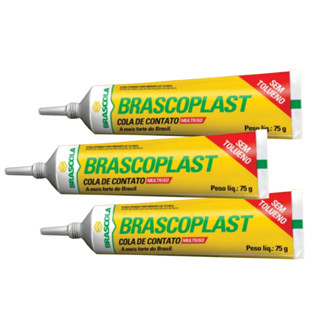 Kit 3 Cola de Contato BRASCOPLAST 75g | Alta Fixação para Sapateiro e Artesanato - BRASCOLA em Oferta na Shopee
