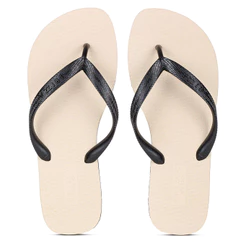 Chinelo Brizza Arezzo Roma Basics Bicolor Bege e Preto - Feminino