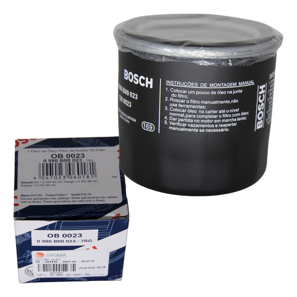 Filtro Óleo Clio Logan Sandero 1.0 16v Fluence 2.0 16v Bosch
