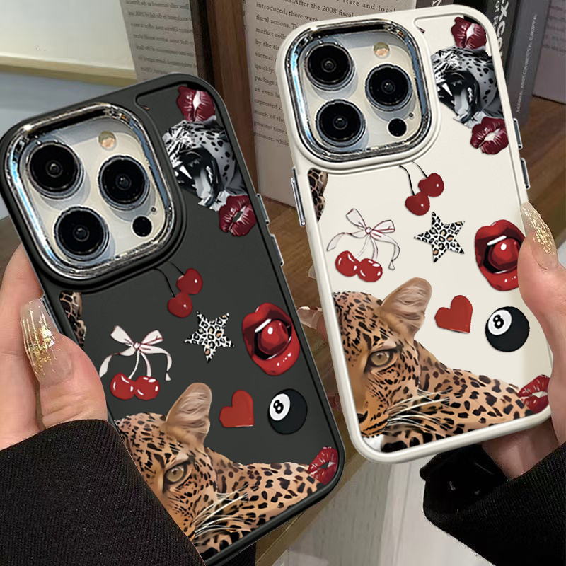 Capinha Capa Resistente A Choques De Padrão leopardo iPhone xs max xr 11 12 13 14 pro max 15 pro max case em Oferta na Shopee