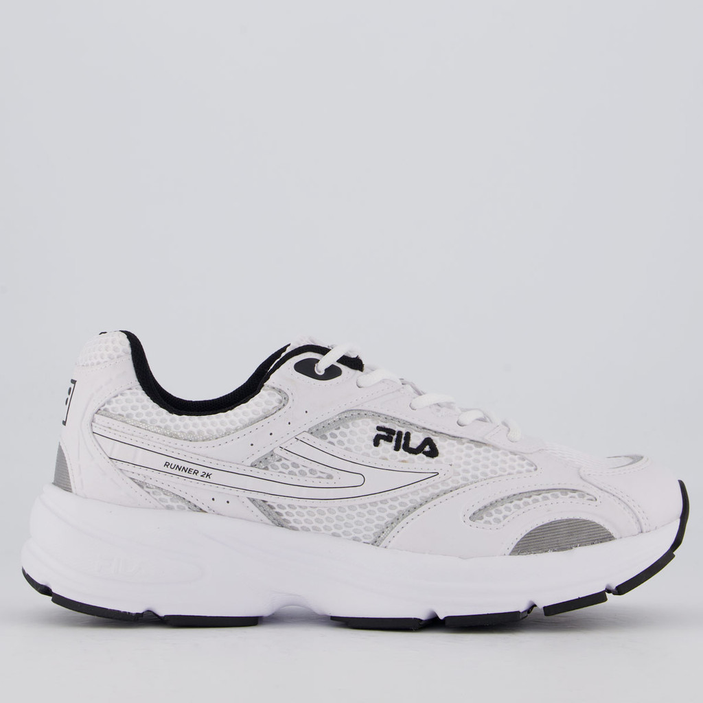 Tênis Fila Runner 2k Branco e Preto em Oferta na Shopee