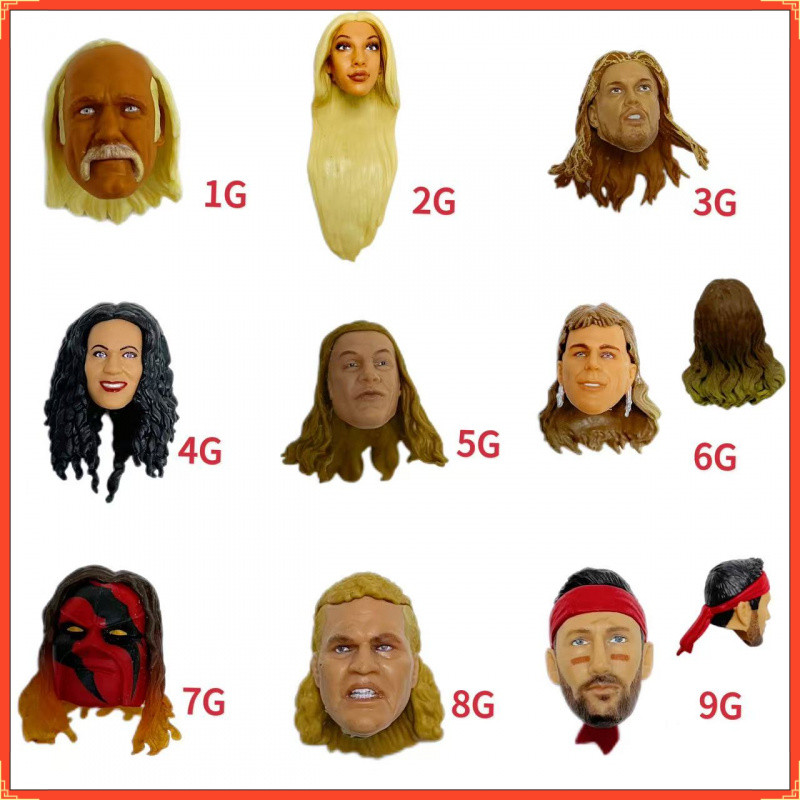 Wwe Wrestler Boneca Cabeça Escultura Acessórios 6-7 Polegada Wrestler Móvel Substituição Cabeça Escultura