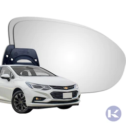 Lente Espelho Retrovisor Convexo Metalizado Com Base Universal Cruze 2017 a 2023