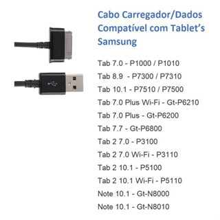 Cabo Usb Carregador Tablet Samsung Galaxy P3100 P3110 P5110 em Oferta na Shopee