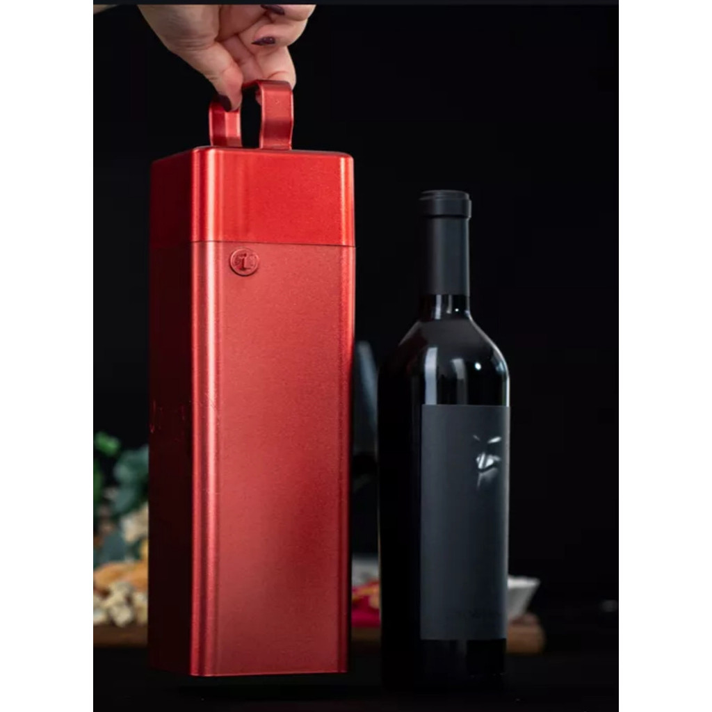 Case Portao Vinho De Luxo Com Alça e Trava  P/ Presentear / Espumante / Garrafa / Etc
