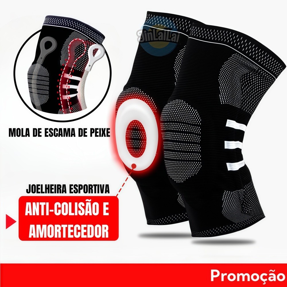 Joelheira Compressão Flexivel 3D Ortopedica Esportiva Anel e Haste Flexivel Treino Alívio Dor Joelho em Oferta na Shopee