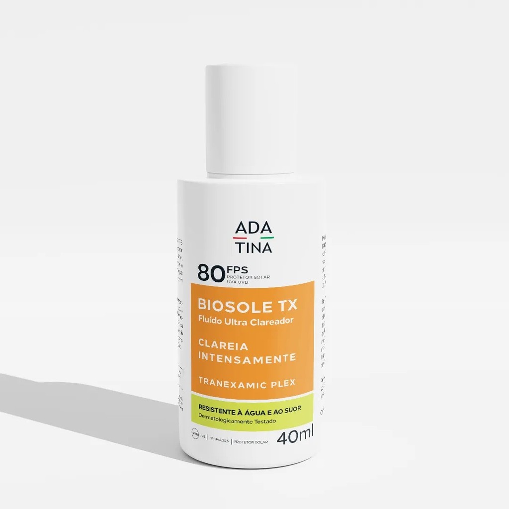 Protetor Solar Biosole TX FPS 80 Ada Tina 30ml | Clareador de Manchas, Melasma e Hiperpigmentação | Toque Seco