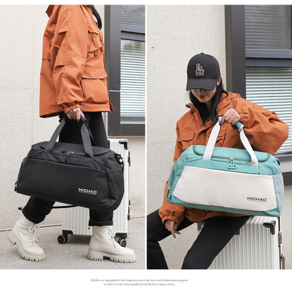 Bolsa Mala de Viagem Multifuncional de Grande Capacidade em Nylon Impermeável para Academia e Negócios bosco