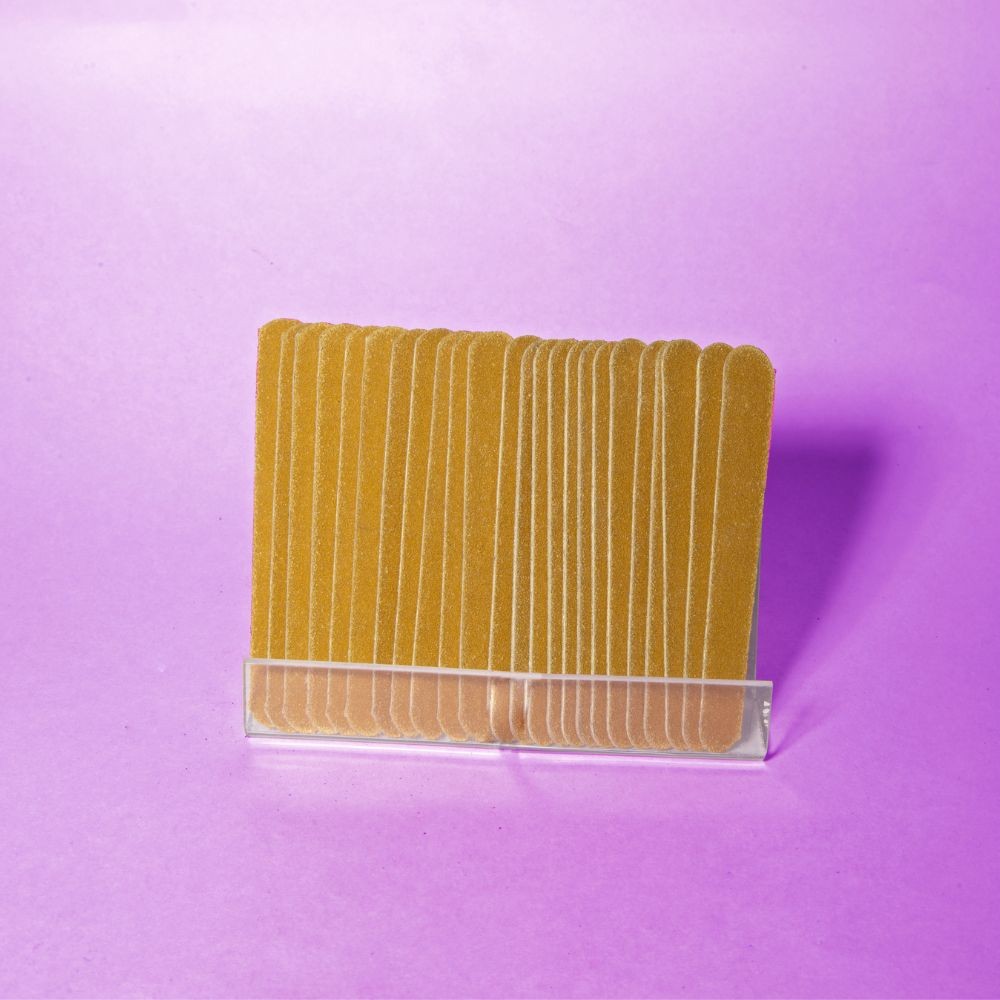 Mini Lixas de Unha Mostarda 9cm Kit 24 Unidades Manicure Landh's
