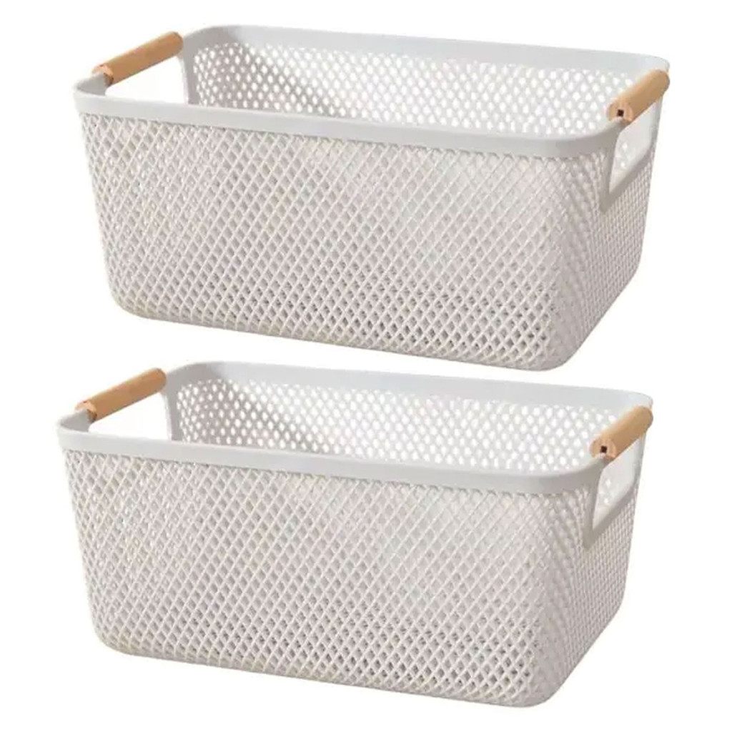 Kit 2 Cesto De Organização e Armazenamento Decoração Multiuso 32x20cm Para  Gavetas Armarios e Prateleiras