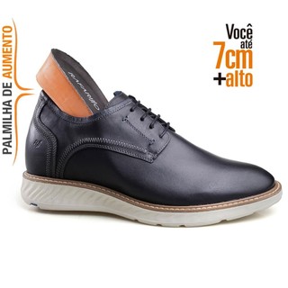 Sapato London Alth Rafarillo Você + Alto 7cm Couro Legítimo Social Elegante Discreto Masculino