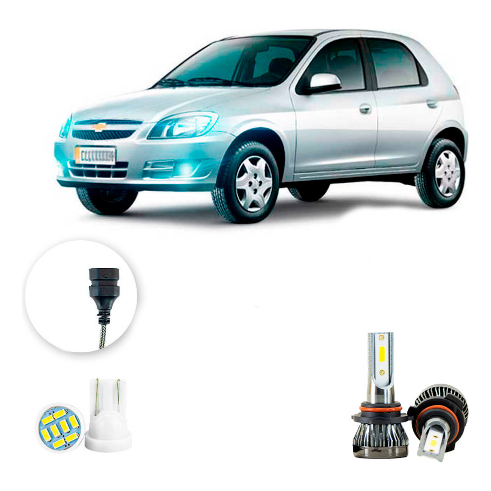 Ultra Led Nano 22000lm Chevrolet Celta 2006-2015 Farol Milha em Oferta na Shopee