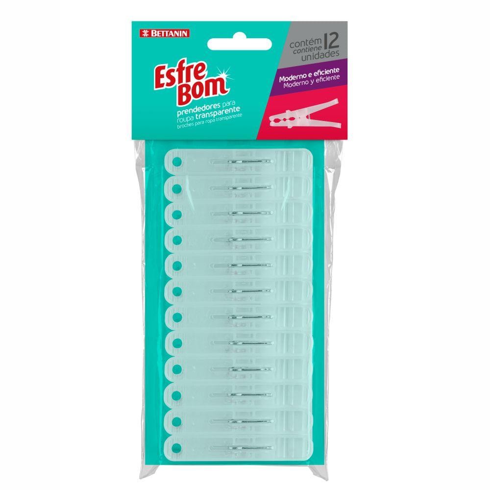Prendedor de Roupa Plástico Transparente EsfreBom Bettanin 12 Unidades em Oferta na Shopee
