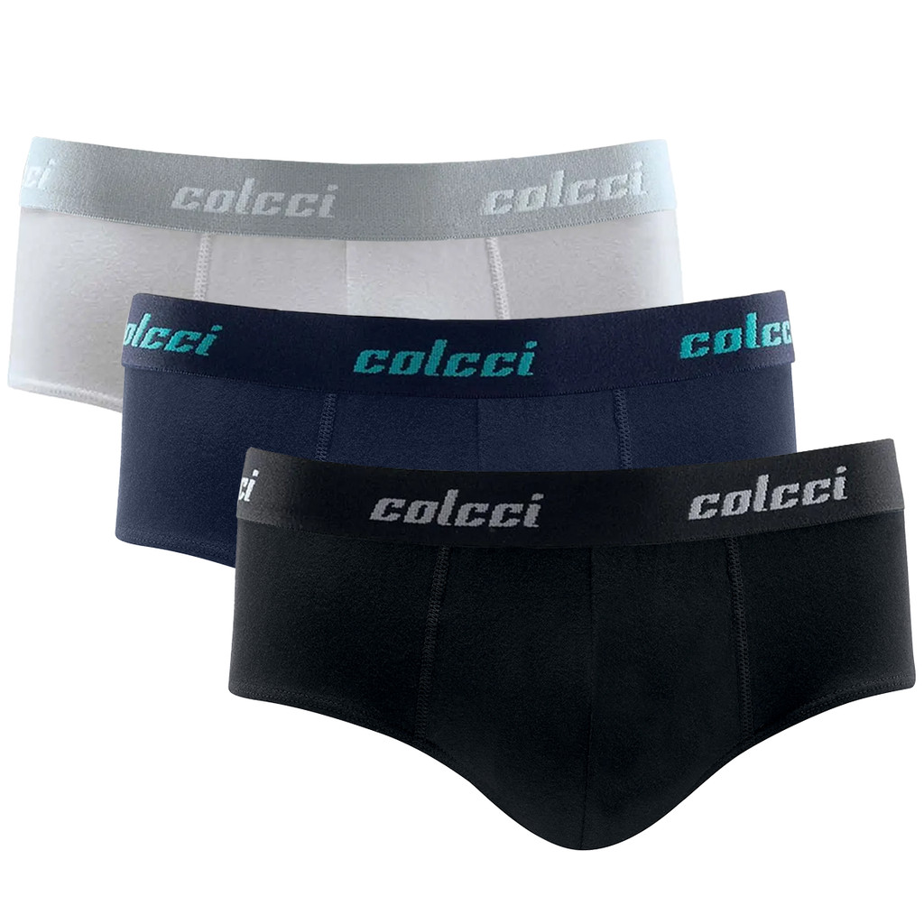 Kit Com 3 Cuecas Slip Algodão Com Elastano Masculina Adulto Colcci - Men Clothes