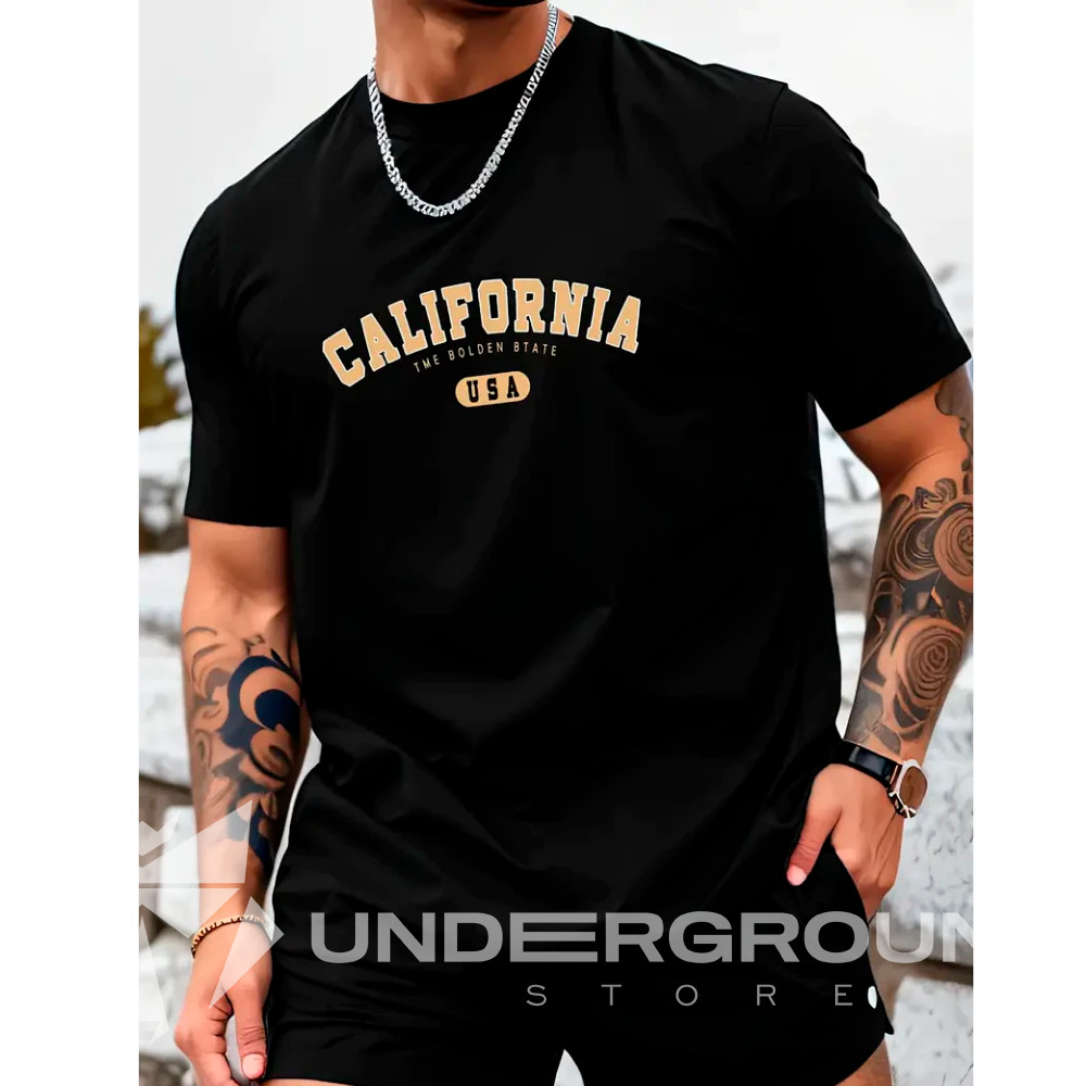 Camiseta Oversized California Estampada Masculina Algodão Maromba Streetwear