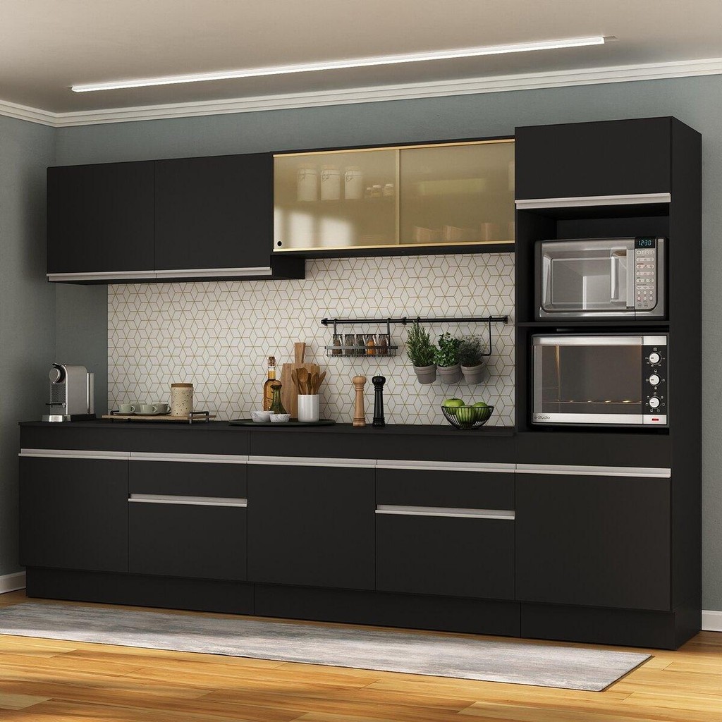 Armário de Cozinha Completa 5 peças com Rodapé MP2175 Made Multimóveis em Oferta na Shopee