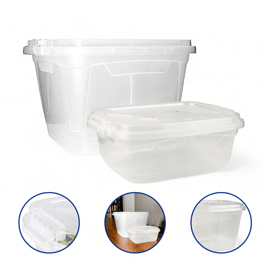 Kit 2 Caixas Organizadoras Transparentes Com Trava de 17L e 5L Multiuso Roupas Documentos Brinquedos em Oferta na Shopee