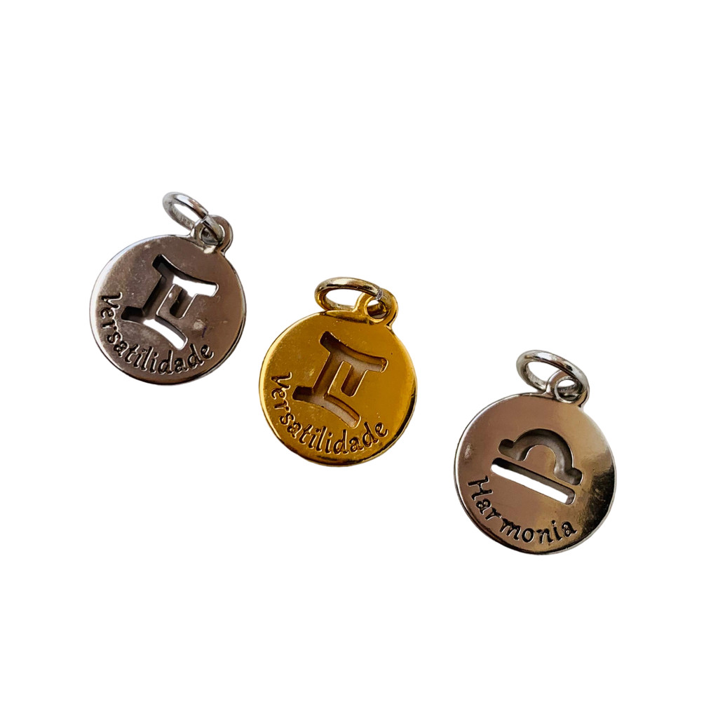 Berloques de signos para Pulseiras Semi Joia Gêmeos Libra