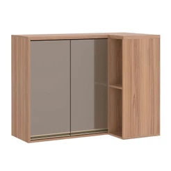Armário Aéreo de Canto Reto 2 Portas Luciane Yara 95 cm