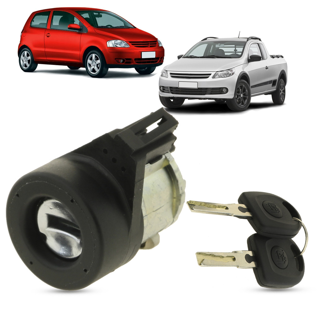 Cilindro de Ignição Partida Com Chave e Antena Volkswagen Gol Saveiro Voyage G5 G6 G7 Golf Up! Polo Bora Fox Crossfox