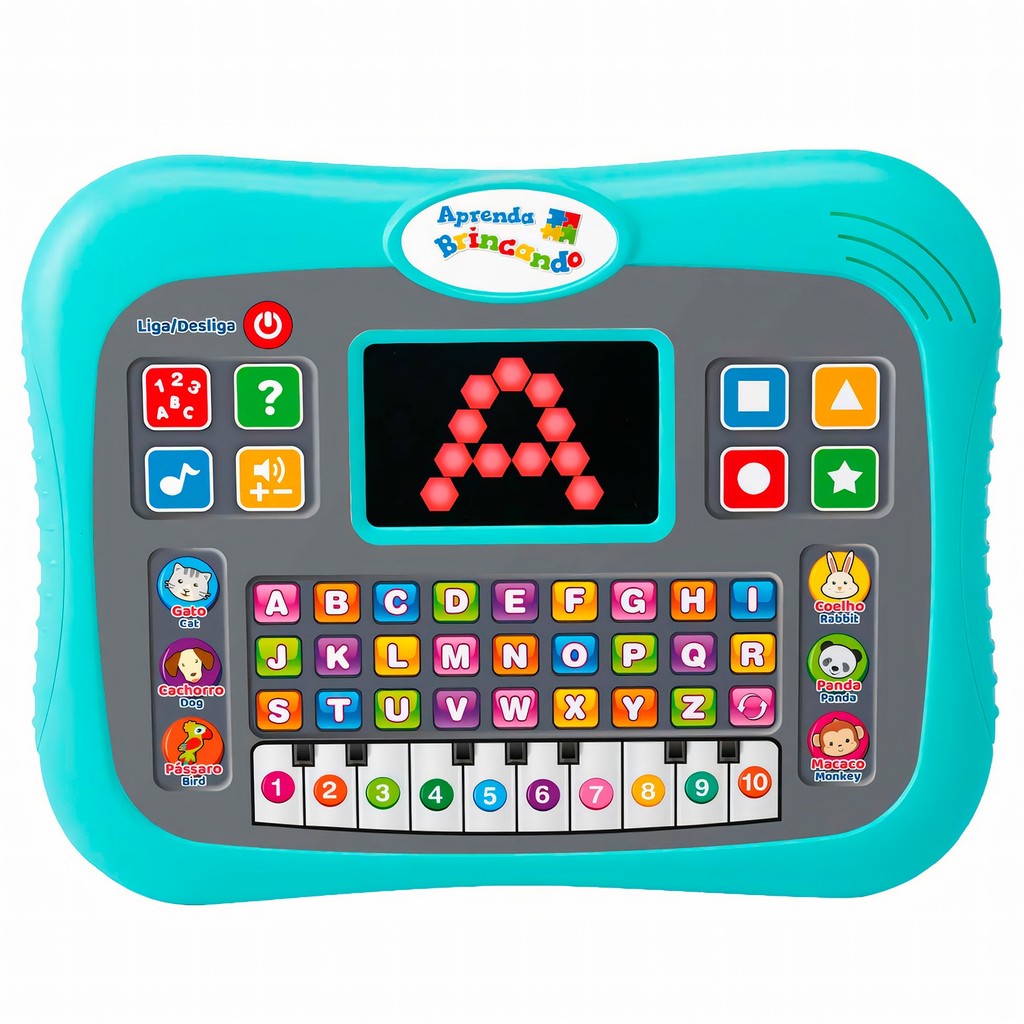 Brinquedo Smart Pad Tablet Aprenda Brincando Letras Números Soletrar Bílingue Inglês Português