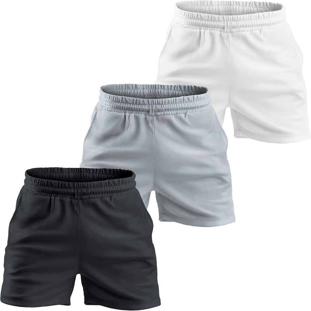 Kit 3 short Tactel elastano mauricinho academia corrida verão