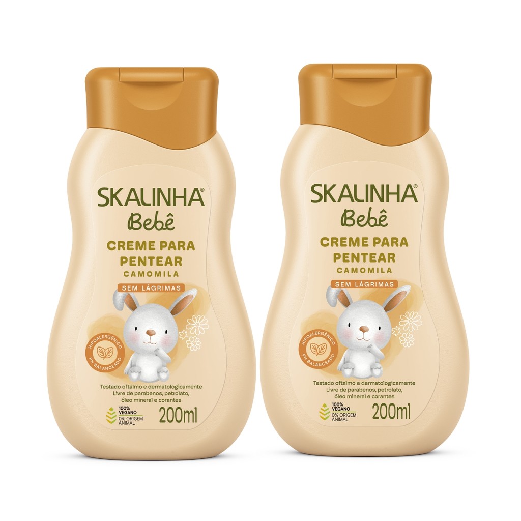 Kit 2 Creme Pentear Camomila Bebê Infantil Vegano Skalinha em Oferta na Shopee