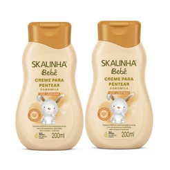Kit 2 Creme Pentear Camomila Bebê Infantil Vegano Skalinha