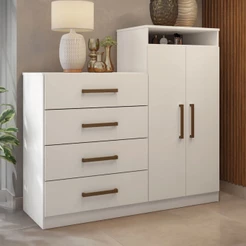 Cômoda 2 Portas 4 Gavetas Áurea