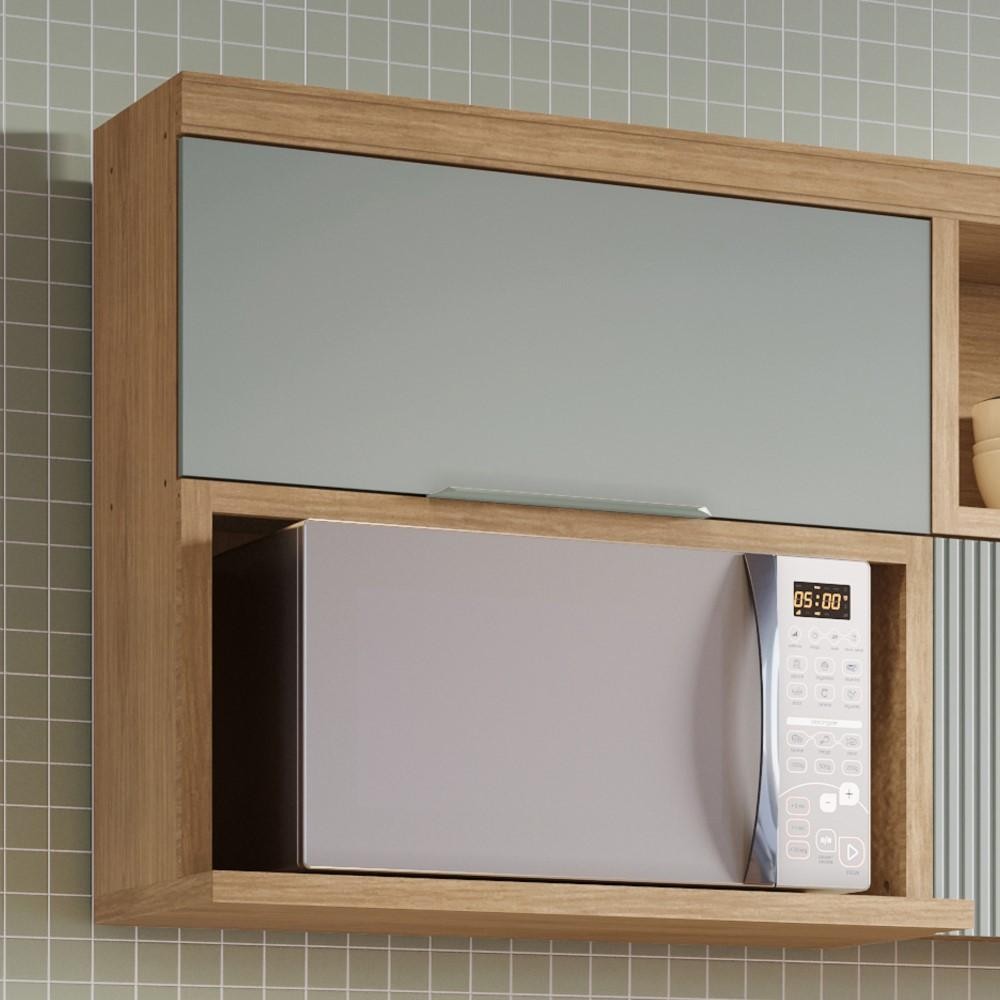 Armário Aéreo Marquesa MDF 1 Porta 1 Nicho Nature Verde - Home & Living