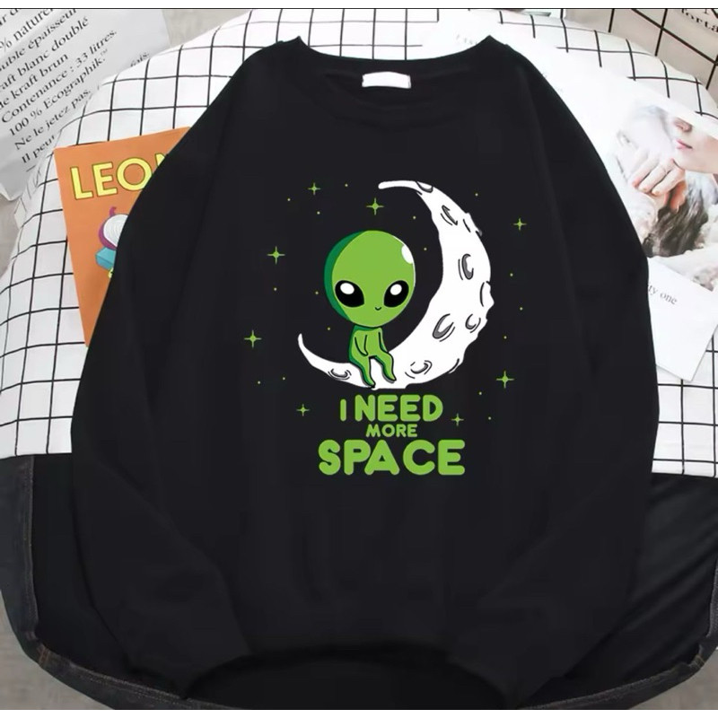 Moleton Careca E Ter INEED + MORE Careca SPACE Alien Desenho Envio Rápido