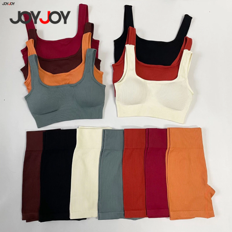 Conjunto Fitness Feminino 2 Peças – Leggings Sem Costura Cintura Alta + Top Fitness Colete, Academia, Treino e Yoga — imagem 1