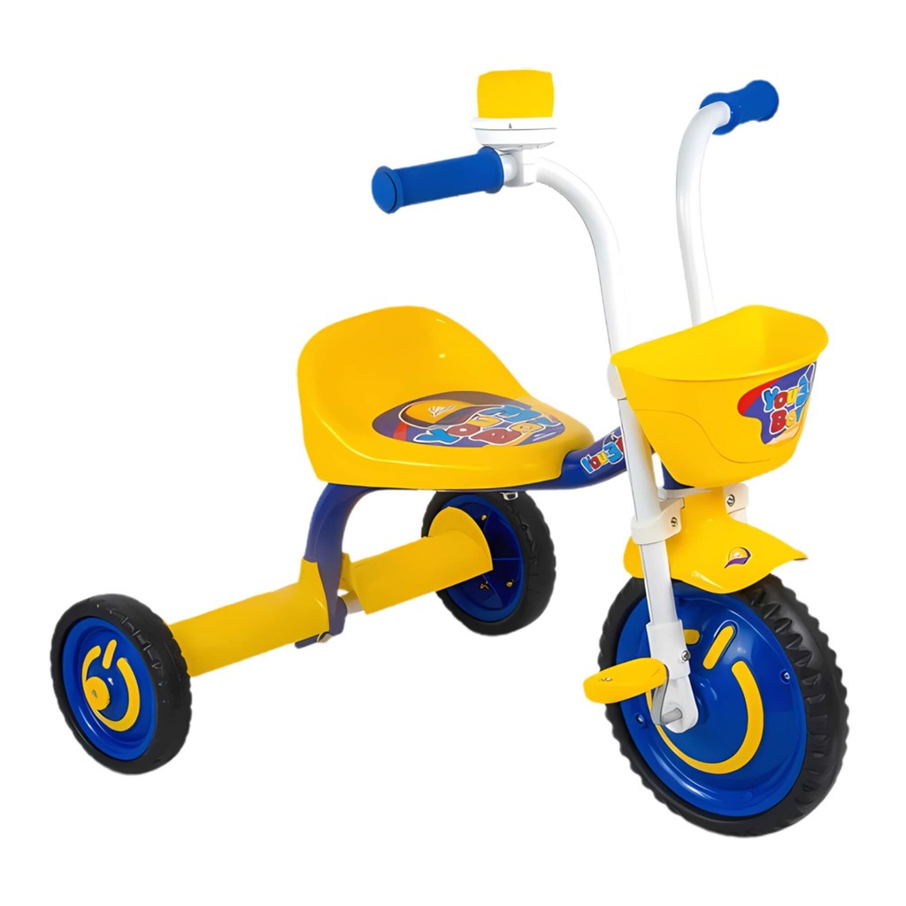 Triciclo Infantil C/ Cestinha Buzina Fon-fon Azul e Amarelo You 3 Boy  Nathor Velotrol Criança em Oferta na Shopee