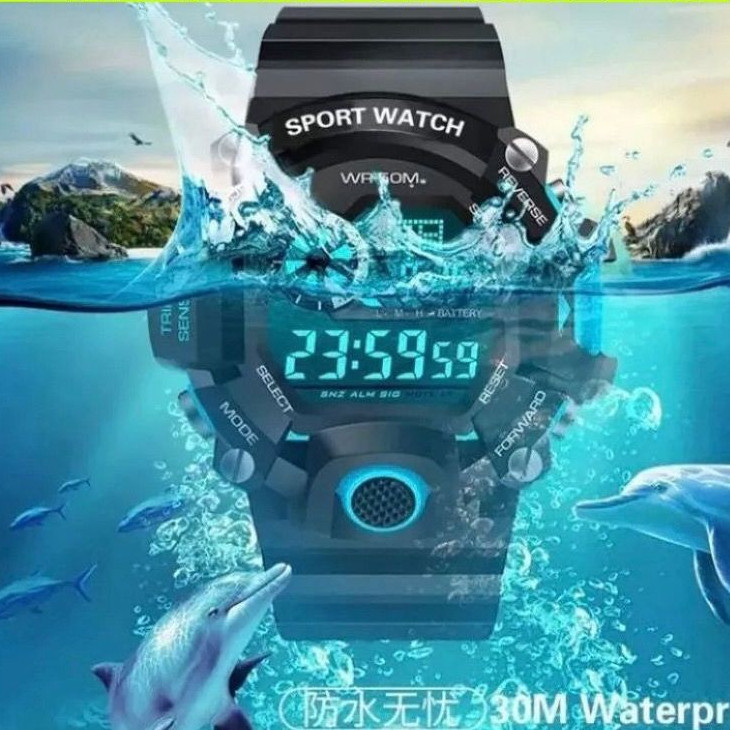Relógio masculino a prova d'água shok preto digital várias cores em Oferta na Shopee