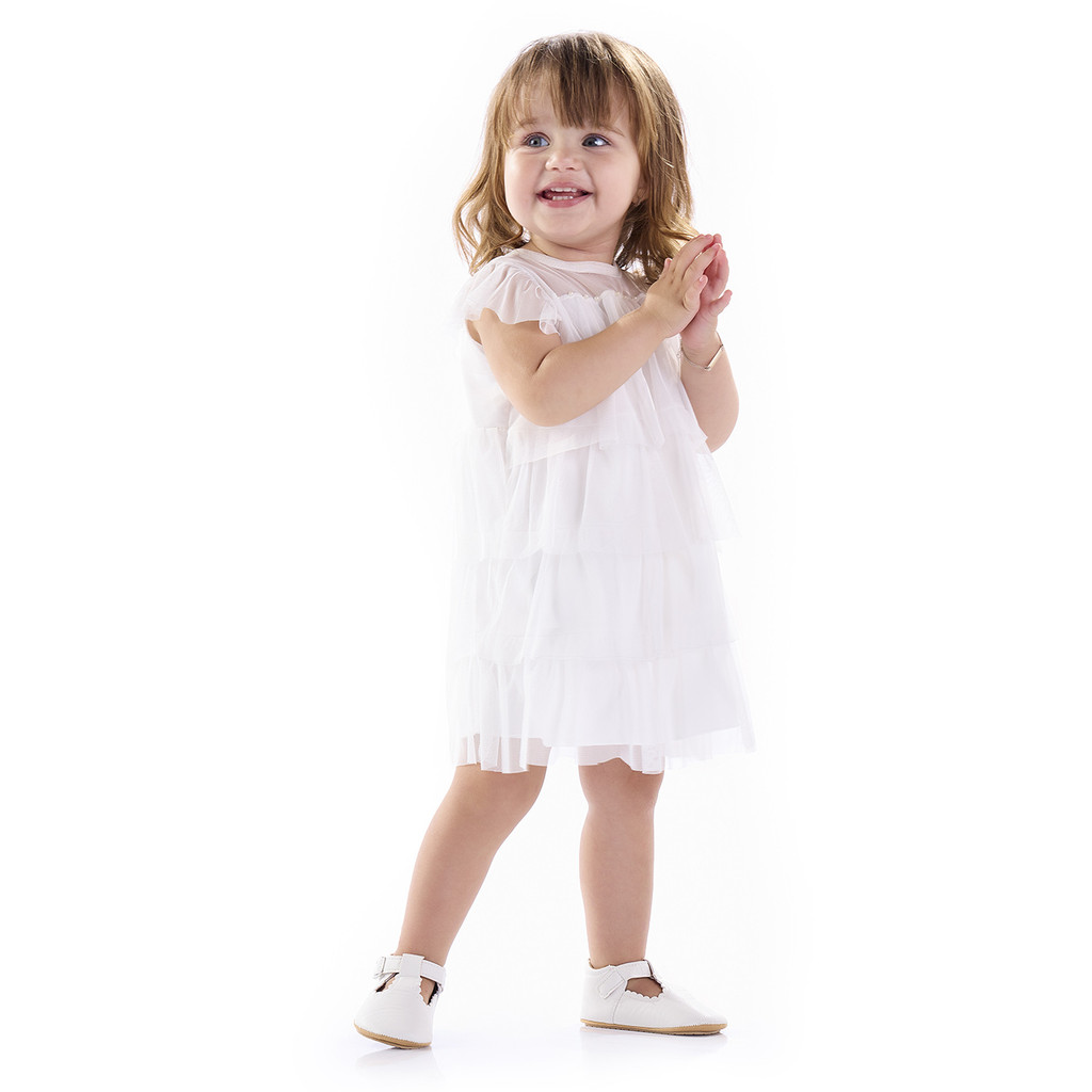 Vestido em Tule Bebê Luxo Delicado Festa Fim de Ano Reveillon - Kiki Xodó