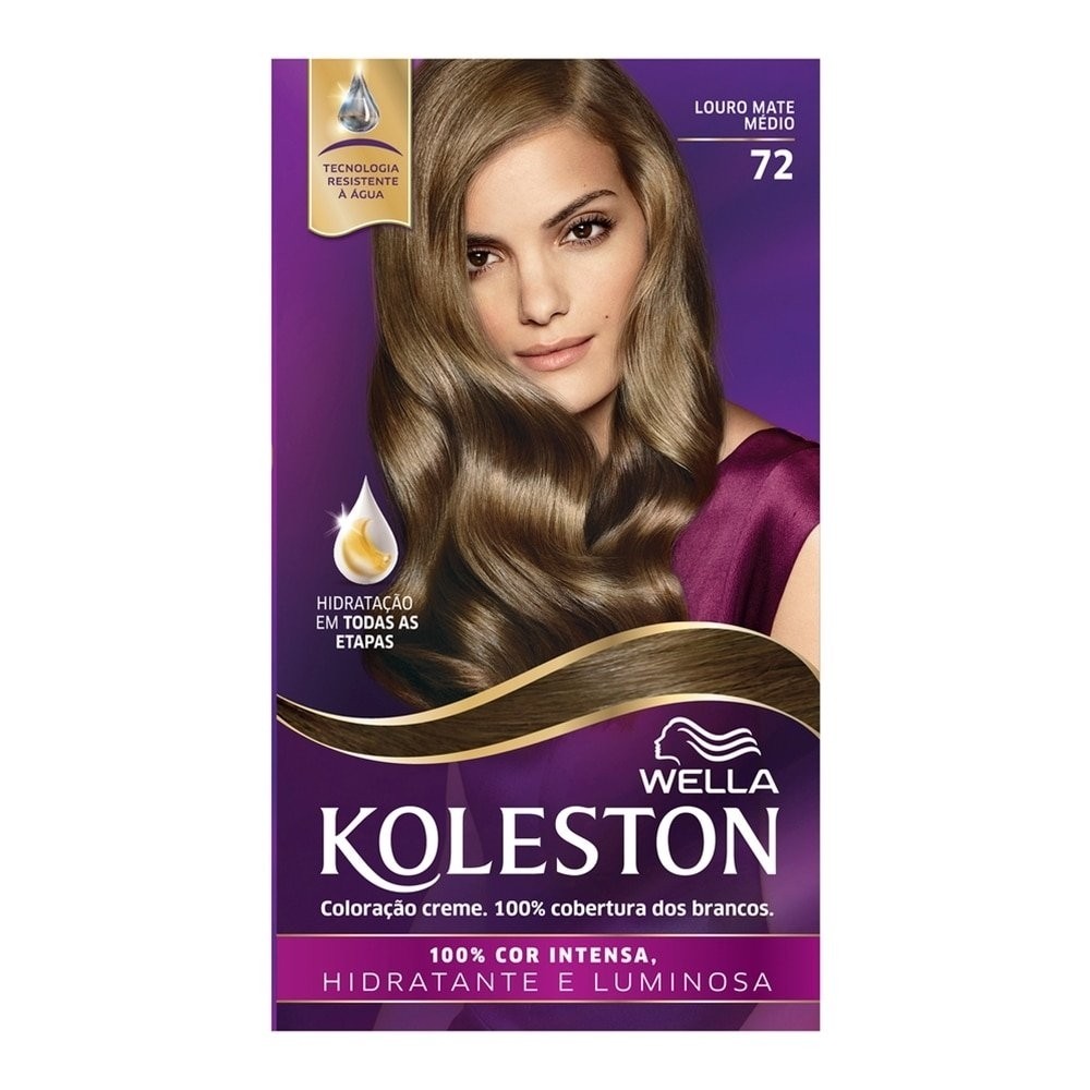 Tintura Koleston 72 Louro Mate Médio 55g - Beauty