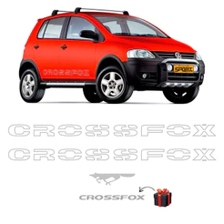 Kit Faixas Crossfox 2006/2007 Adesivo Lat. Cinza Volkswagen