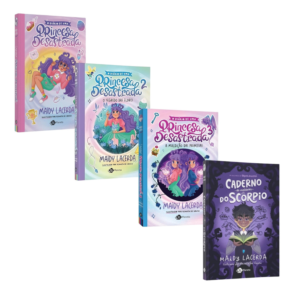 O Diário De Uma Princesa Desastrada: Volume 1 + Volume 2 + Volume 3 + Caderno Scorpio- Maidy Lacerda