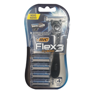 Aparelho de Barbear Bic Flex 3 Hybrid Extra Suave + 5 Cargas em Oferta na Shopee
