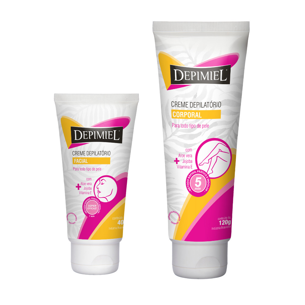 Kit 2 Creme Depilatório Facial E Corporal Aloe Vera Depimiel em Oferta na Shopee