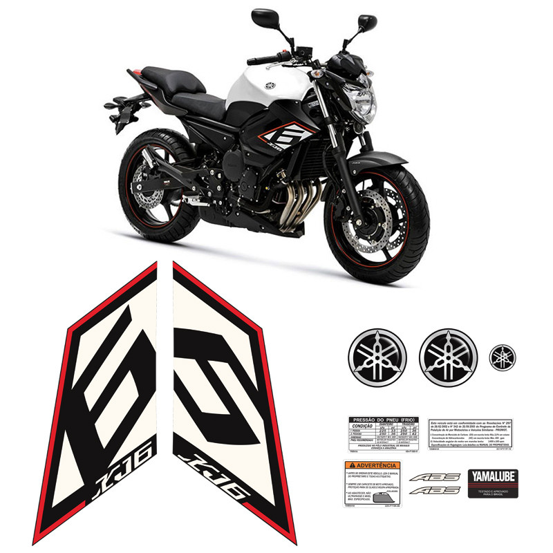 Kit Adesivos Moto Yamaha Xj6 2015 Faixa Do Tanque + Emblemas em Oferta na Shopee