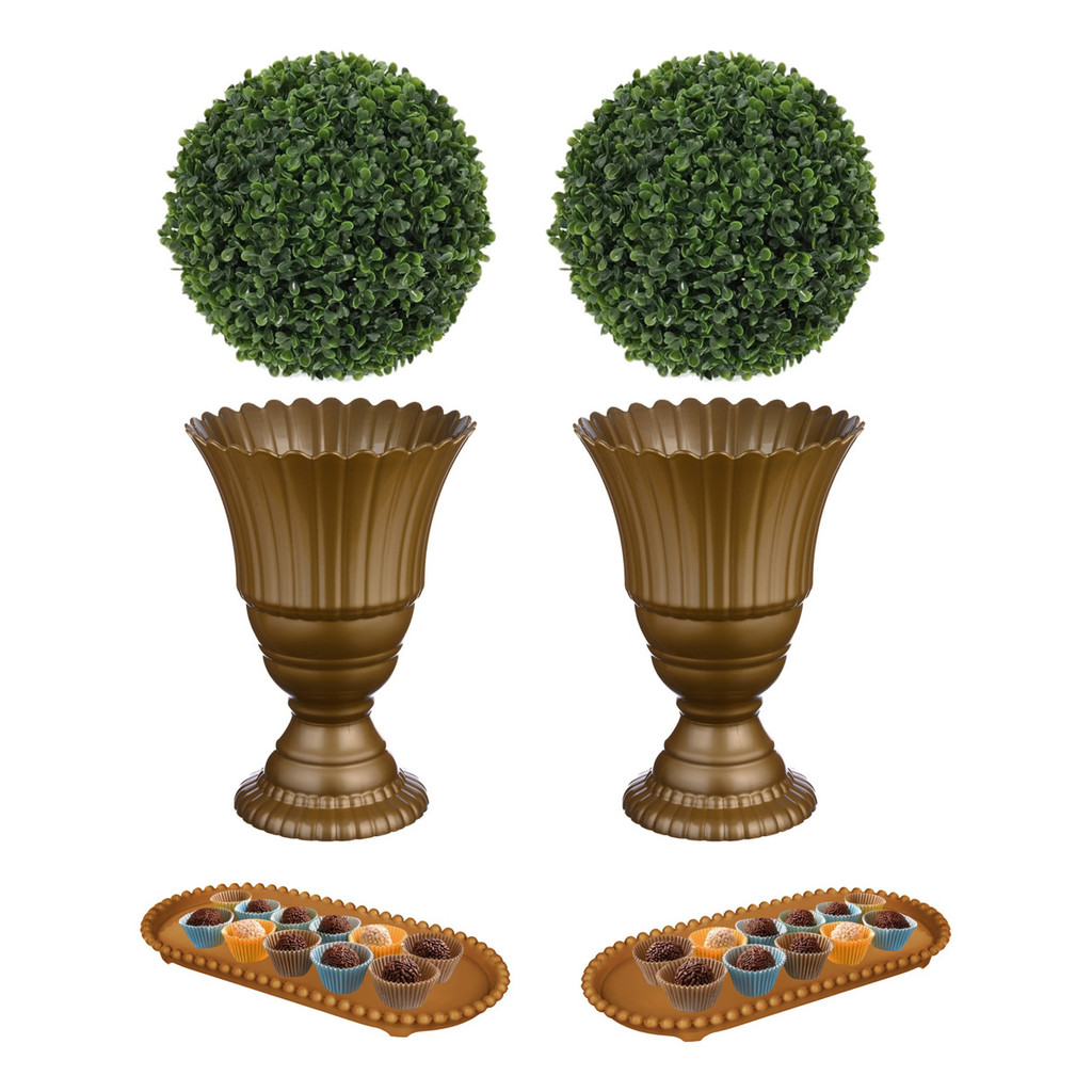 Kit 2 Vasos 2 Bandejas + 2 Buchinhos Decoração Festas Aniversários Mesa em Oferta na Shopee