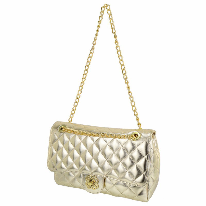 Bolsa Feminina Corrente Transversal Ombro Dourada Classica Inspiração Chevron em Oferta na Shopee